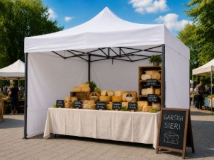 2.91x2.91 m gazebo, white