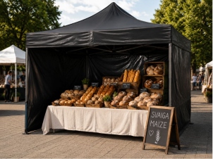 2.91x2.91 m gazebo, black