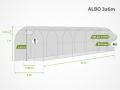Foliengewächshaus ALBO 3x6 m
