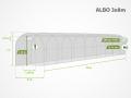 Foliengewächshaus ALBO 3x8 m