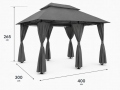 Paviljong ALTANA 3x4 m, grå