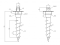 Jordskruvar S ⌀68, 350 mm, 4-pack