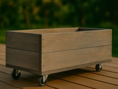 Цветочный ящик на колесиках 39x39x25 см
