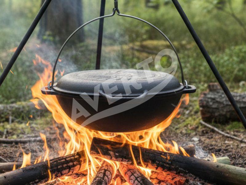 8 L Gusseisentopf Lid-Pan