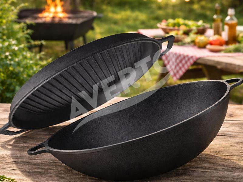 Gjutjärnspanna Ø 36 cm WOK Lid-Pan