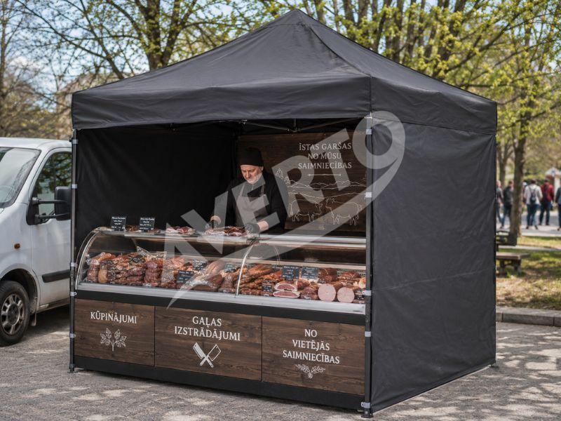 2.91x2.91 m gazebo, grey