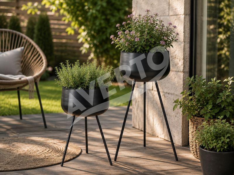Metal flower pots ARDOLA 2 pcs